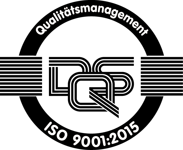 Zertifikats-Logo des DQS zum Standard DIN EN ISO 9001:2015